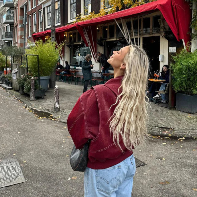 Chey Trendy Oversized Leren Jack